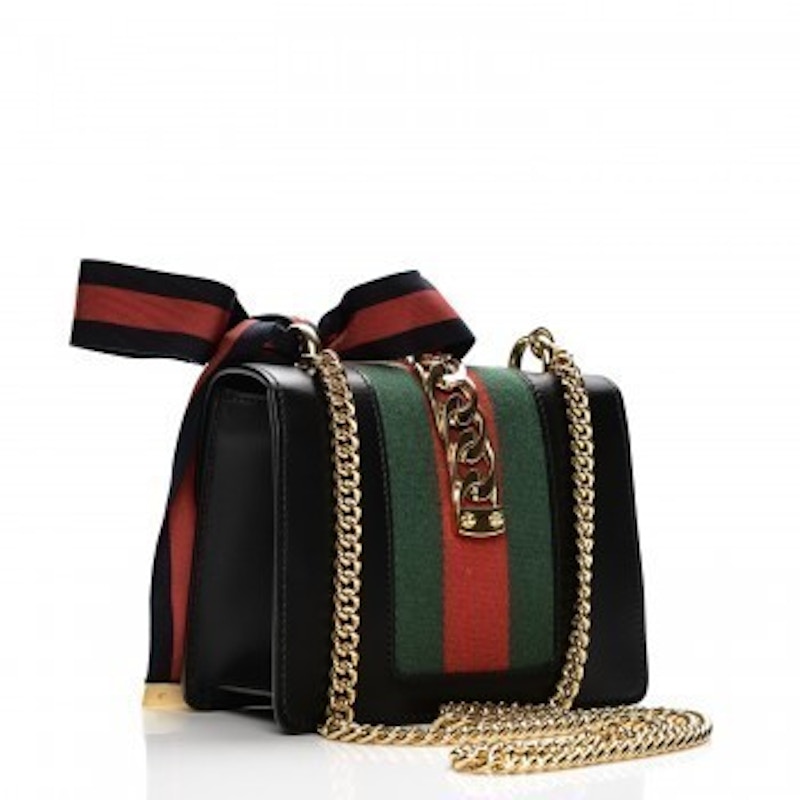 Order 구찌 실비 GG 웹 스트라이프 미니 블랙/레드/그린 숄더백 
