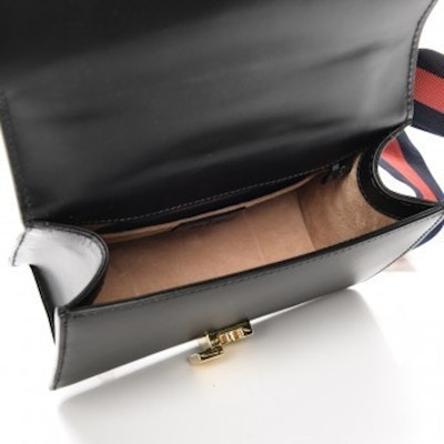 Gucci Sylvie Shoulder GG Web Stripe Mini Black/Red/Green Lookbook Gucci Sylvie Shoulder GG Web Stripe Mini Black/Red/Green