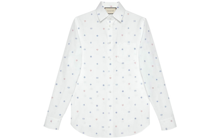 GUCCI Symbol Pattern Oxford Sunscreen Shirt White 625883-ZAEDI-9002 圖 2
