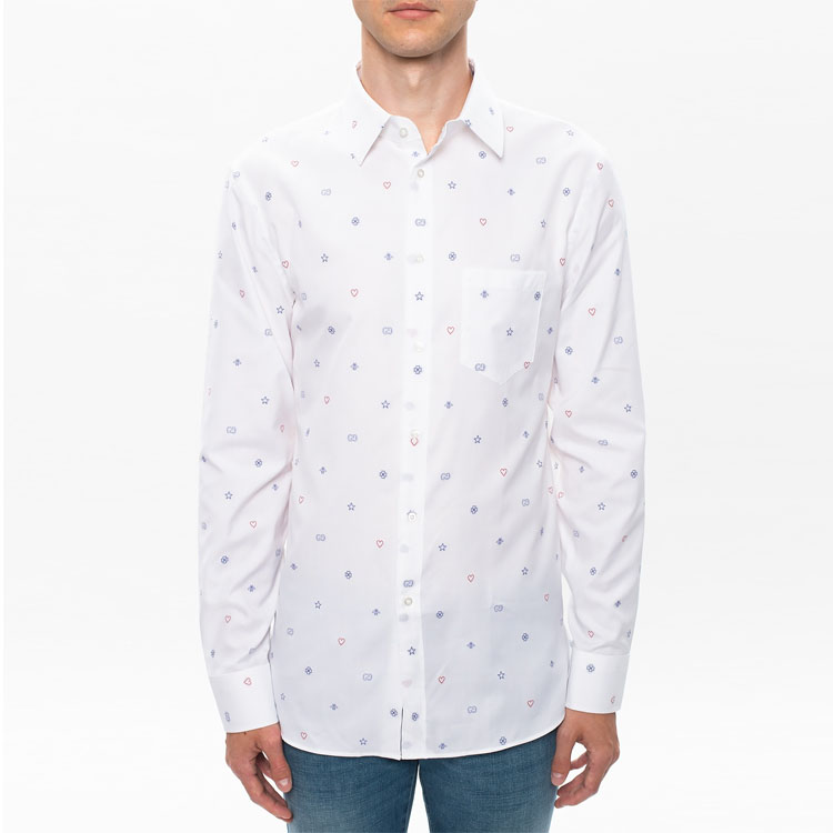 GUCCI Symbol Pattern Oxford Sunscreen Shirt White 625883-ZAEDI-9002 圖 3