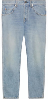 古驰渐宽版牛仔裤 Aria系列 徽标纽扣蓝色牛仔裤 782595-XDCW8-4447 Buy 古驰渐宽版牛仔裤 Aria系列 徽标纽扣蓝色牛仔裤 782595-XDCW8-4447