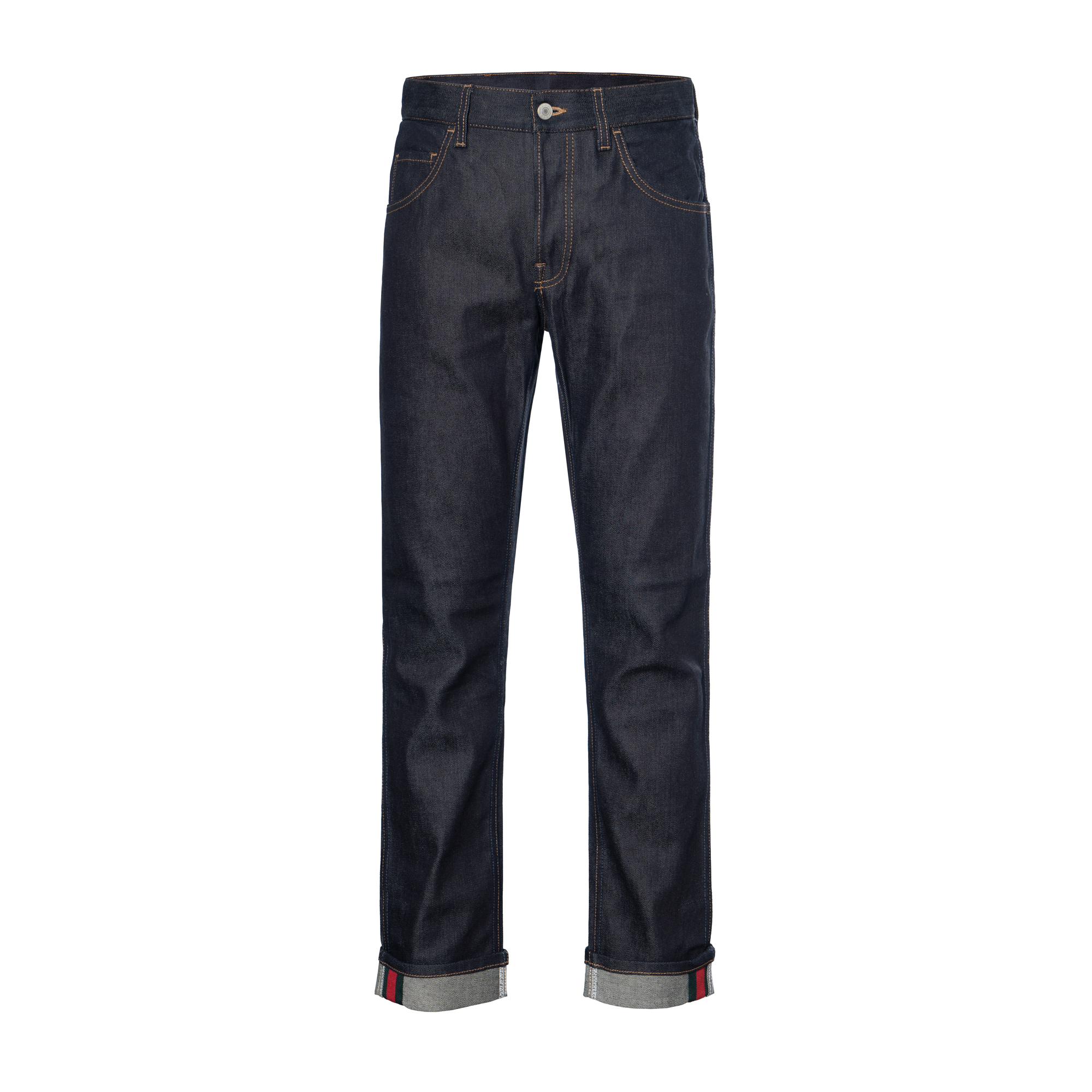 Gucci Tapered Jeans with Striped Webbing in Dark Blue 430368-XR188-4393