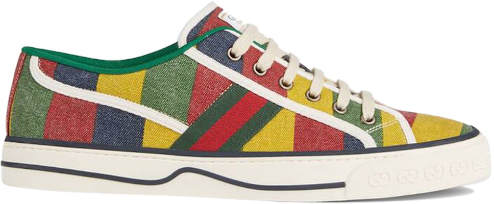 GUCCI古馳 Tennis 1977 彩色條紋紅綠織帶 運動 時尚板鞋 男款 紅綠黃 Order GUCCI古馳 Tennis 1977 彩色條紋紅綠織帶 運動 時尚板鞋 男款 紅綠黃