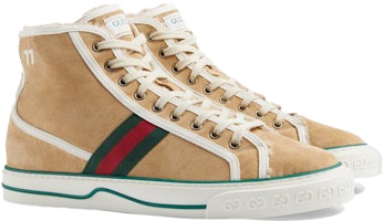 GUCCI 古馳 Tennis 1977系列 高筒運動鞋 米色 Lookbook GUCCI 古馳 Tennis 1977系列 高筒運動鞋 米色