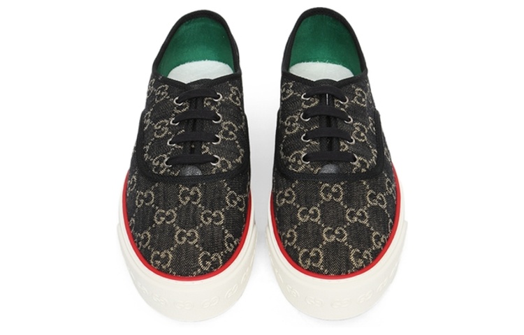 Lookbook Gucci Tennis 1977 Low 'GG Logo - Denim Negro' 655699-UN340-1292