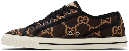 Lookbook GUCCI古奇 Tennis 1977 織物 圓頭繫帶厚底 低筒 板鞋 男款 棕色