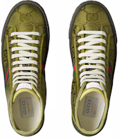 Lookbook GUCCI古馳 Tennis 1977 帆布 低幫繫帶 時尚板鞋 綠色