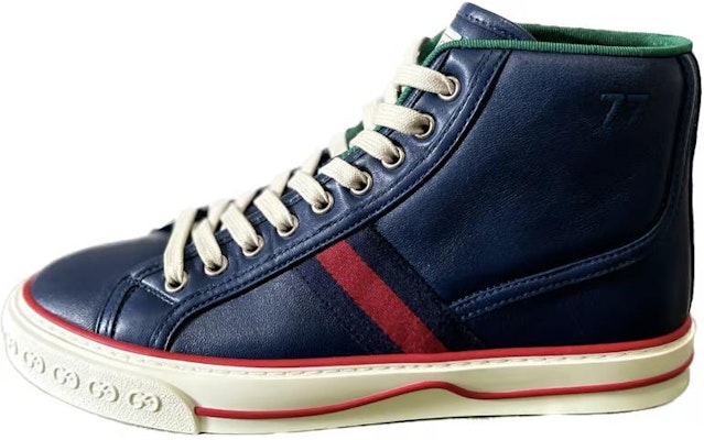 구찌 테니스 1977 네이비 스니커즈 644734-17L20-4174 Buy 구찌 테니스 1977 네이비 스니커즈 644734-17L20-4174