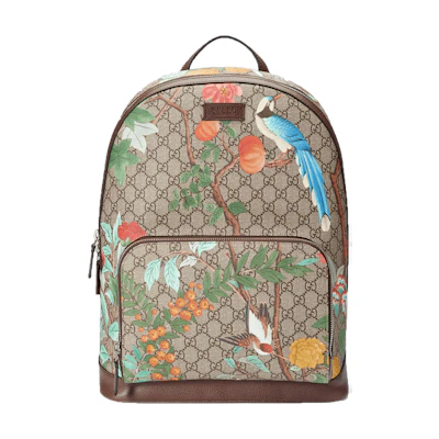 Gucci Tian GG Supreme Backpack Monogram GG Floral Pattern Beige/Ebony/Multicolor