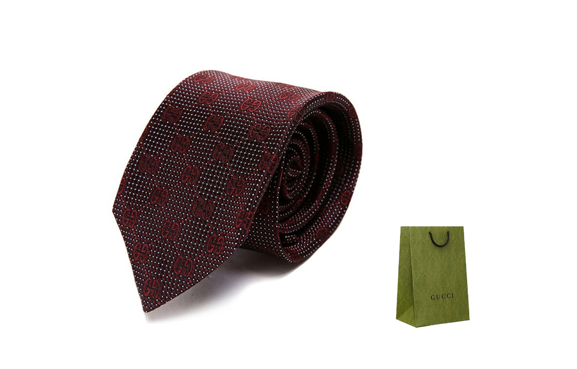 Order GUCCI Tie with Letter Print and Gift Bag 408865-4E002-6274