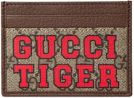 Gucci Tiger Card Case Beige/Ebony Gucci Tiger Card Case Beige/Ebony
