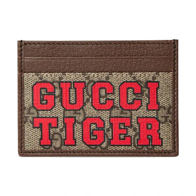 Gucci Tiger Card Case Beige/Ebony