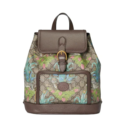 Gucci Tiger GG Backpack Beige/Ebony