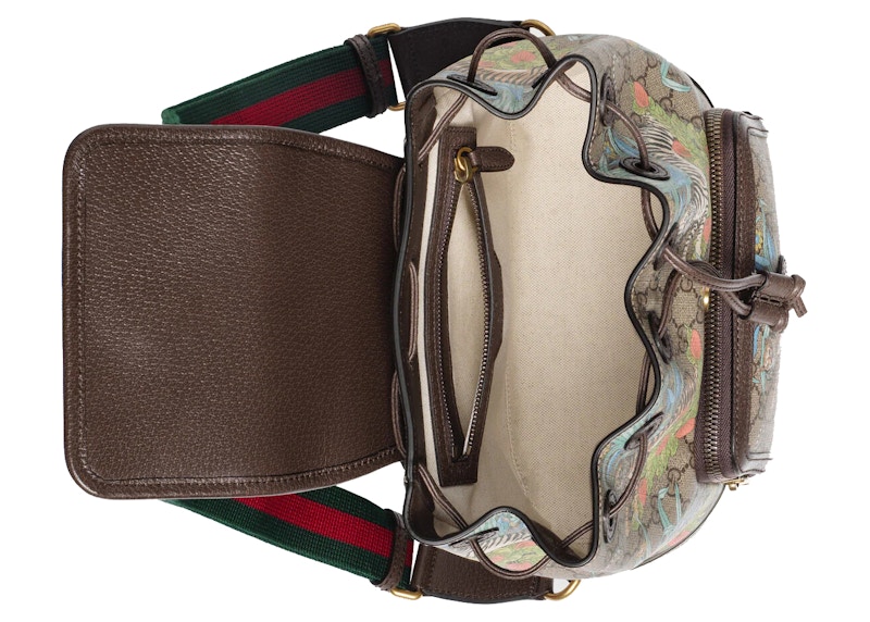 Lookbook 古驰老虎系列GG双肩包 米色/深棕色