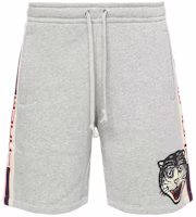 Gucci Tiger Head Appliqué Cotton Shorts Grey 497251-X9I98-1295 Gucci Tiger Head Appliqué Cotton Shorts Grey 497251-X9I98-1295