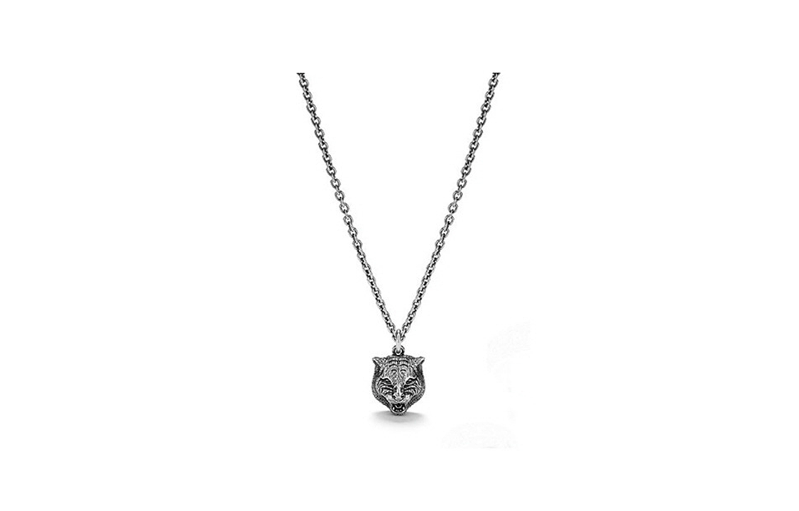 GUCCI Tiger Head Pendant Aged 925 Silver Unisex Necklace 433608-J8400-0811 圖 3