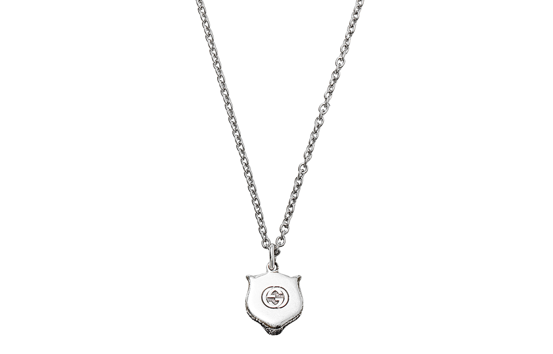 GUCCI Tiger Head Pendant Aged 925 Silver Unisex Necklace 433608-J8400-0811 圖 7