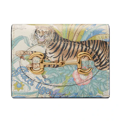 Gucci Tiger Horsebit 1955 Card Case Off White