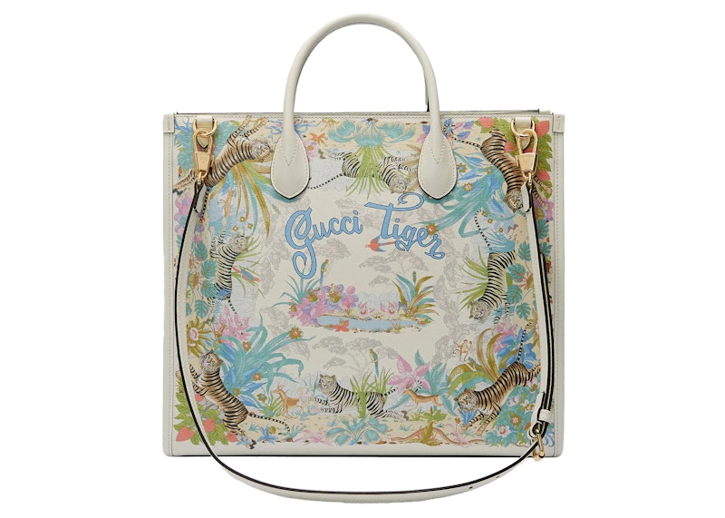 Order グッチ タイガー ミディアム トートバッグ オフホワイト