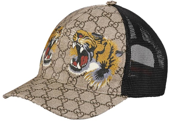 Gucci Tigers Print GG Supreme Baseball Hat Beige/Brown Buy Gucci Tigers Print GG Supreme Baseball Hat Beige/Brown