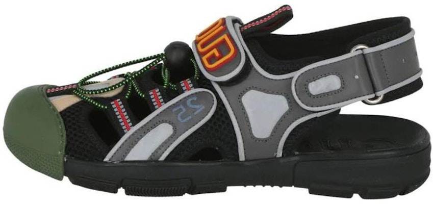 Gucci Tinsel Sports Sandal Black Silver Green 563484-98D10-8461 Buy Gucci Tinsel Sports Sandal Black Silver Green 563484-98D10-8461