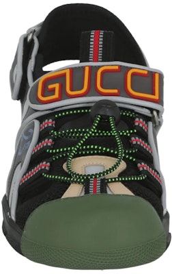 Gucci Tinsel Sports Sandal Black Silver Green 563484-98D10-8461 Shop Gucci Tinsel Sports Sandal Black Silver Green 563484-98D10-8461