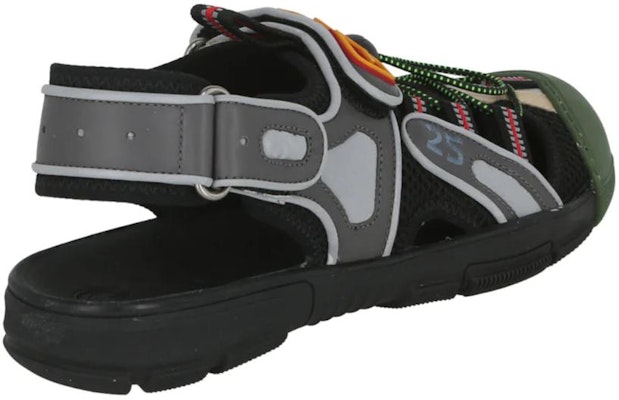 Gucci Tinsel Sports Sandal Black Silver Green 563484-98D10-8461 Purchase Gucci Tinsel Sports Sandal Black Silver Green 563484-98D10-8461
