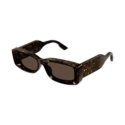 Gucci Tortoise Rectangle Frame Sunglasses Dark Havana/Brown (GG1528S-002-FR)