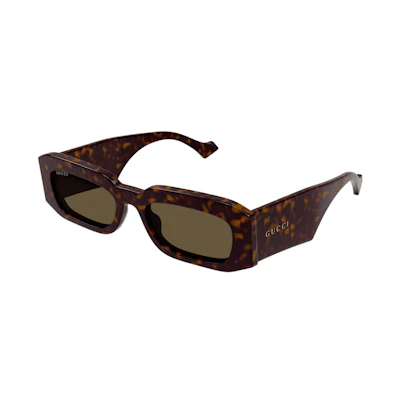 Gucci Tortoise Rectangle Frame Sunglasses Dark Havana/Brown (GG1426S-002-FR)