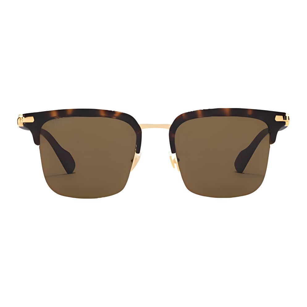 GUCCI Tortoiseshell Acetate Metal Browline Sunglasses for Men. 22291267