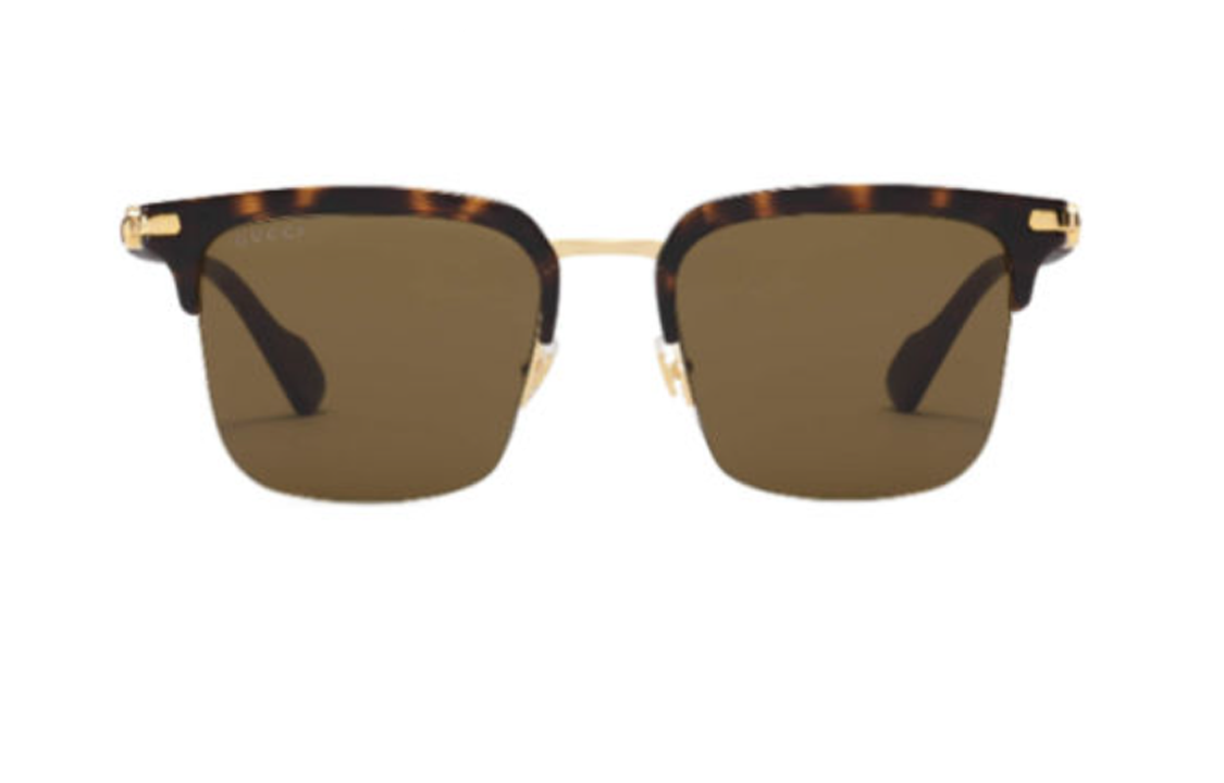 GUCCI Tortoiseshell Acetate Metal Browline Sunglasses for Men. 22291267 圖 2