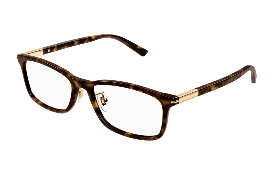 GUCCI Tortoiseshell Irregular Acetate Optical Glasses Frame for Men GG1506OJ002