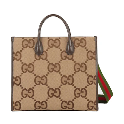 Gucci Tote Bag with Jumbo GG Camel/Ebony