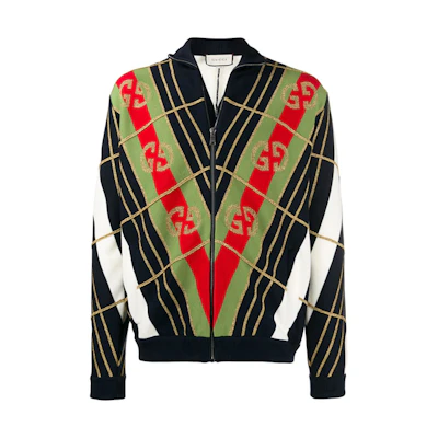 Gucci Two G Logo Geometric Print Colorblock Jacket 571558-XKAQD-4548