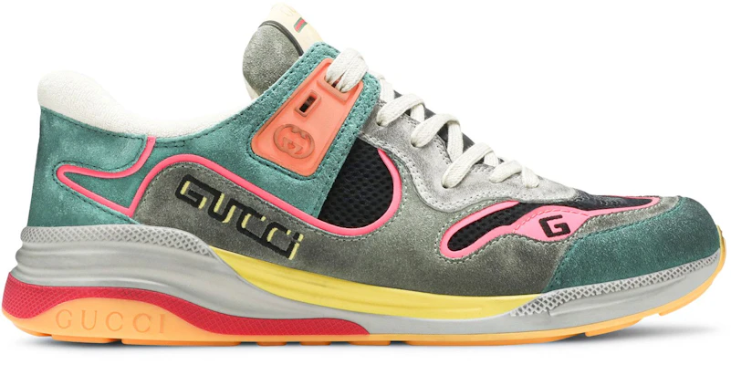 GUCCI 古馳 G Line Logo絨面革網眼運動鞋 綠色 Buy GUCCI 古馳 G Line Logo絨面革網眼運動鞋 綠色