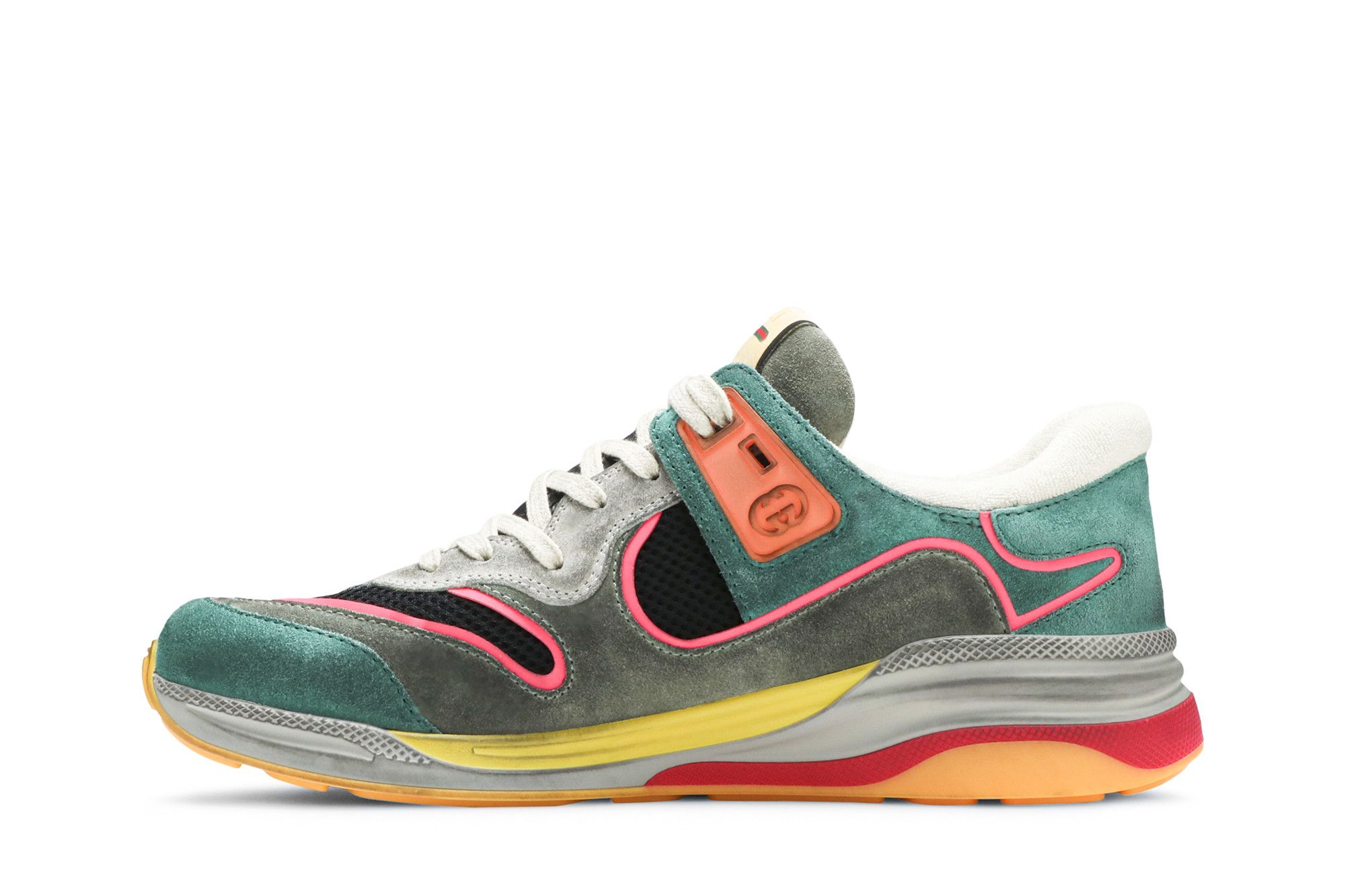 Lookbook GUCCI 古馳 G Line Logo絨面革網眼運動鞋 綠色