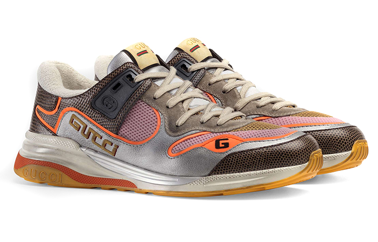 Lookbook GUCCI 古馳 Ultrapace 時尚百搭 低筒休閒運動鞋 銀棕 做舊款