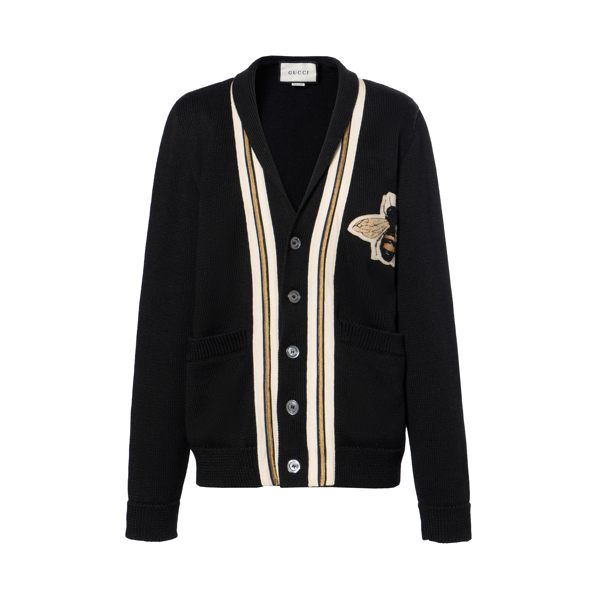 Buy Gucci Baju Sejuk Hitam Unisex dengan Patch Lebah & Trim Reben. 456883-X5H38-1082