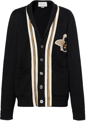 Gucci Sweter Wool Hitam Unisex dengan Patch Lebah dan Pita Trim 456883-X5H38-1082 Buy Gucci Sweter Wool Hitam Unisex dengan Patch Lebah dan Pita Trim 456883-X5H38-1082