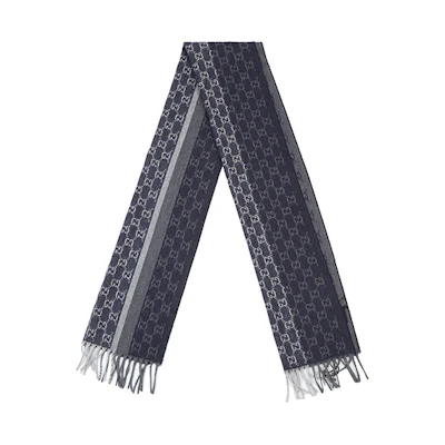 Gucci Unisex Blue Striped Reversible Warm Knit Scarf 391530-4G944-4062