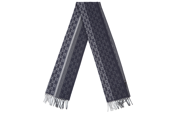 Gucci Unisex Blue Striped Reversible Warm Knit Scarf 391530-4G944-4062 圖 3