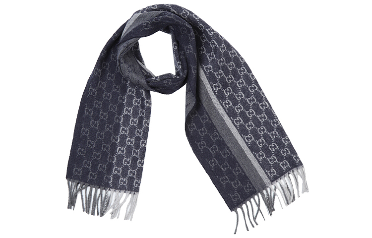 Gucci Unisex Blue Striped Reversible Warm Knit Scarf 391530-4G944-4062 圖 6