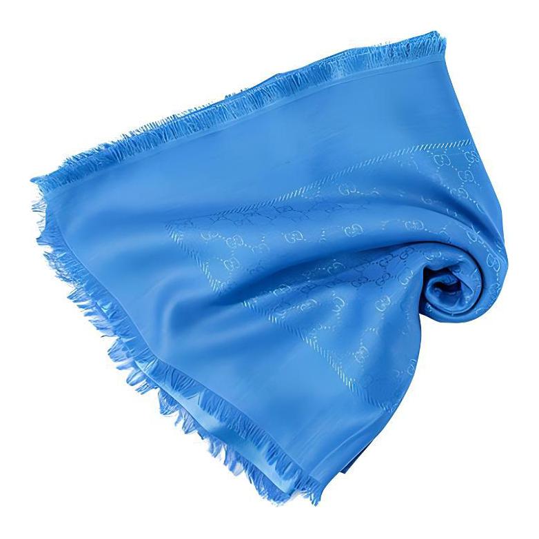 GUCCI Unisex Fashion Silk Wool Scarf - Blue, Warm & Comfortable. 406236-3G632-4300