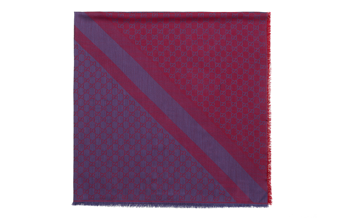 GUCCI Unisex GG Motif Fringe Wool Scarf Couples Style 281942-3G704-6269