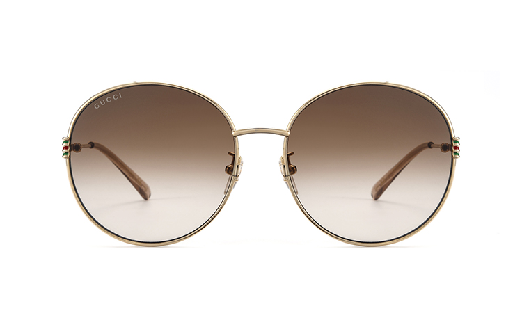 Gucci Unisex Gold-Rim Round Sunglasses Fashion Eyewear. GG1281SK