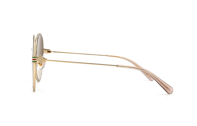 Gucci Unisex Gold-Rim Round Sunglasses Fashion Eyewear. GG1281SK 圖 3