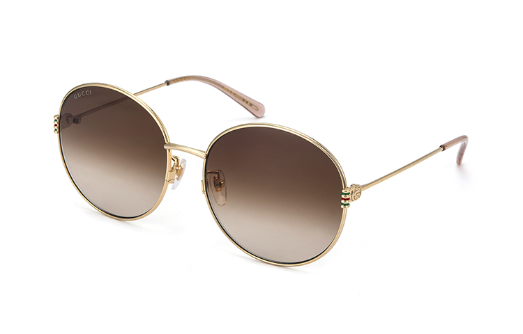 Gucci Unisex Gold-Rim Round Sunglasses Fashion Eyewear. GG1281SK 圖 4
