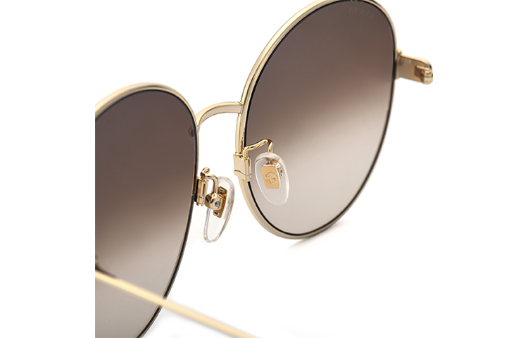 Gucci Unisex Gold-Rim Round Sunglasses Fashion Eyewear. GG1281SK 圖 5