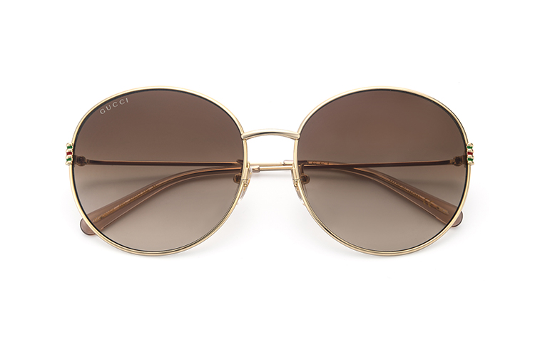 Gucci Unisex Gold-Rim Round Sunglasses Fashion Eyewear. GG1281SK 圖 6