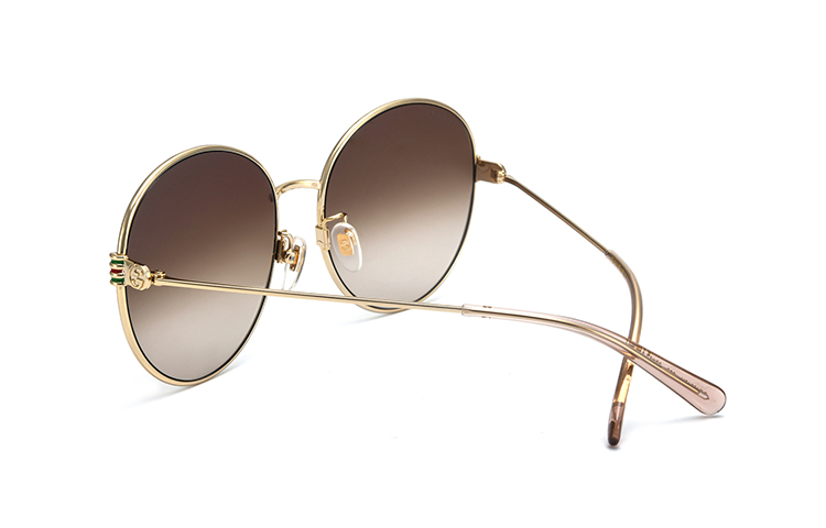 Gucci Unisex Gold-Rim Round Sunglasses Fashion Eyewear. GG1281SK 圖 7